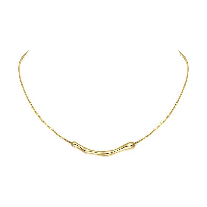 European and American Fashion Simple Stainless steel Gold Color Collarbone Chain For Womens Fashion Short Necklaces Jewelry G251217