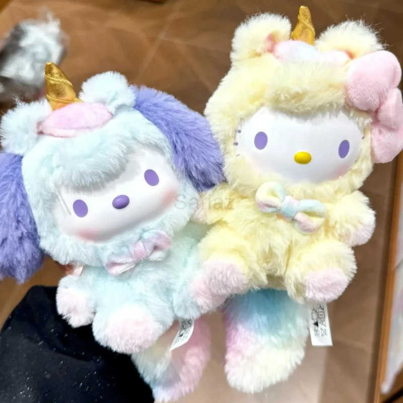 Sanrio Genuine Hello Kitty Kuromi Melody Cinnamoroll Pompompurin Dreamy Unicorn Series Vinyl Plush Blind Box Birthday Present H251217