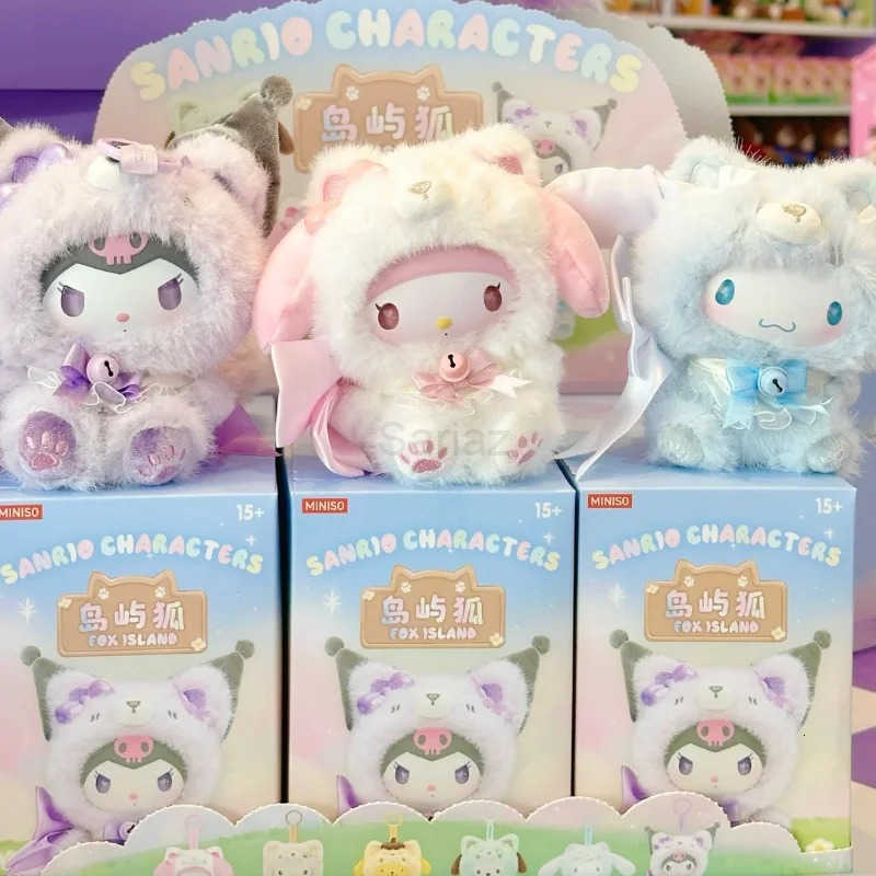Sanrio Genine Name Creation Island Fox Plush Vinyl Series Kawaii Kuromi My Melody Hello Kitty Blind Box Cute Doll Pendant Gift H251217