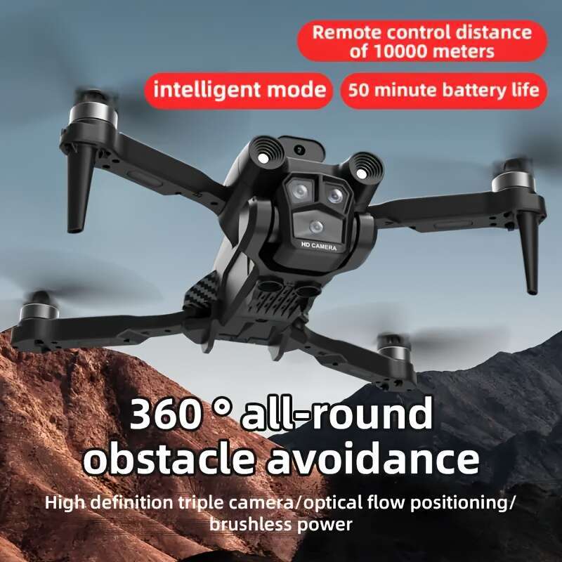 Three-Camera Foldable Drone, Remote-Controlled Toy, Easy To Operate, Suitable Beginners, Gift Men, And Outdoor For Christmas And Halloween, Drone With