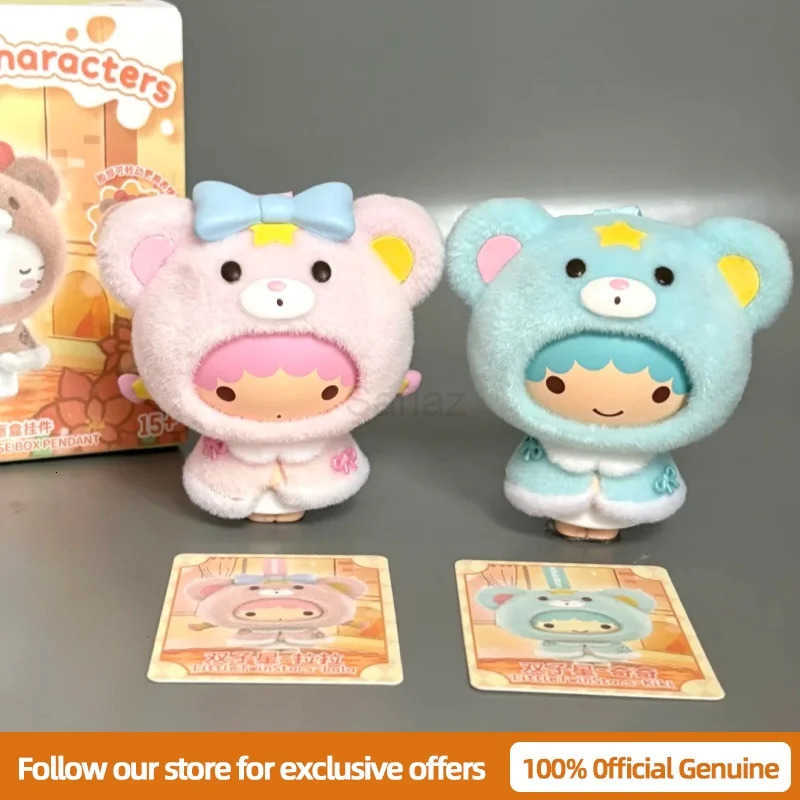 Sanrio Genuine New Little Cape Series Blind Box Kuromi KT Flocked Keychain Face Changing Trendy Toy Bag Charm Cute Gift H251217