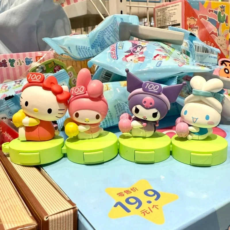 Sanrio Genuine A Perfect Cheering Team Cute Bean Blind Box Hello Kitty Mini Ornament Kuromi Pochacco Trend Toy Birthday Gift H251217