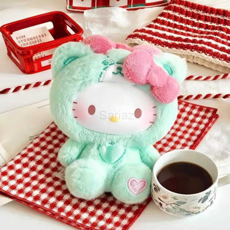 Sanrio New Hellokitty Teddy Sleepwear Series Surprise Blind Box Vinyl Doll Cute Girls Holiday Gift Fashionable Trendy Toy H251217