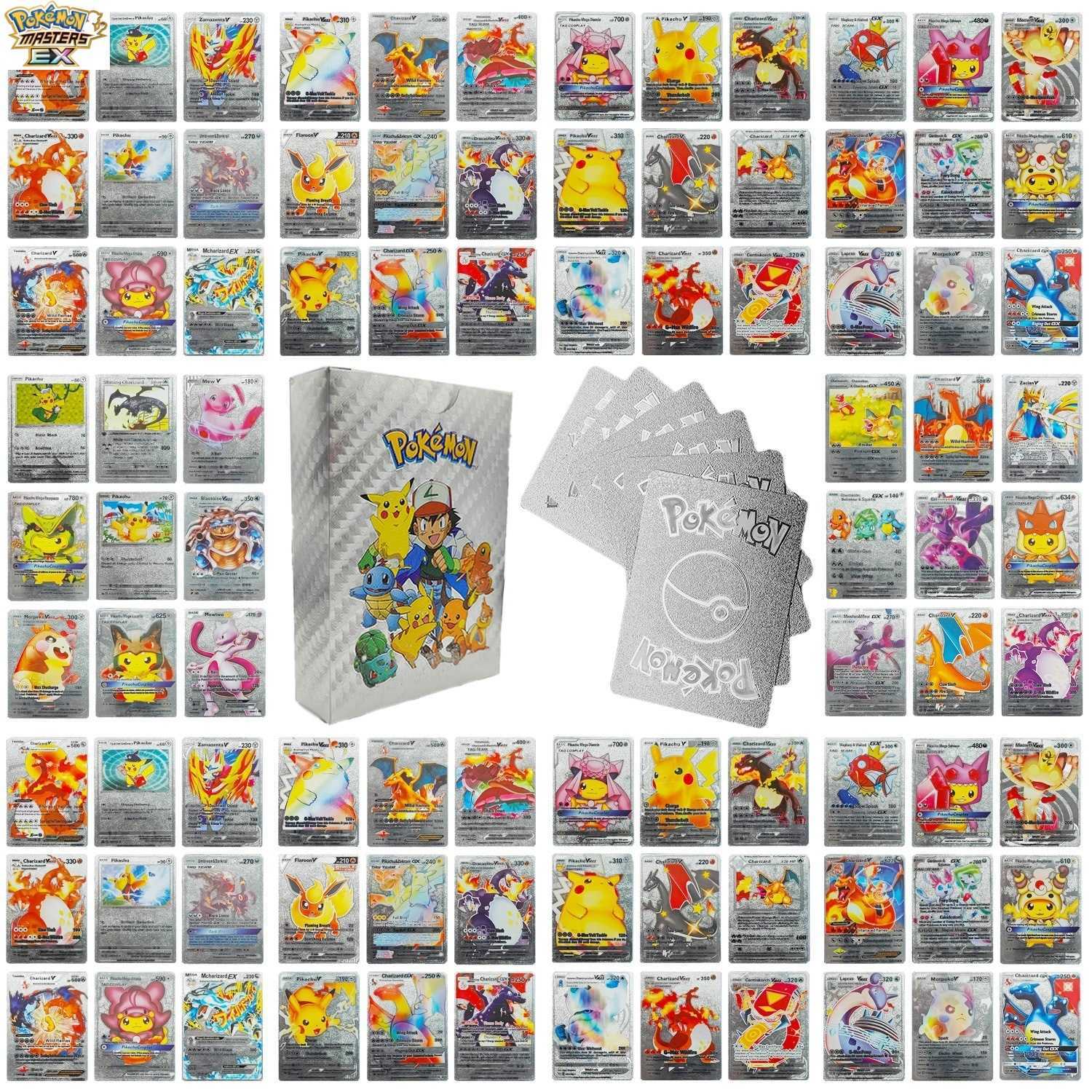 Pokemon Cards Pokmon Gold Cards Gold Foil Cards VMAX Evolutions Mewtwo Pet Monster Pocket Flash Cards L251217GQSQ