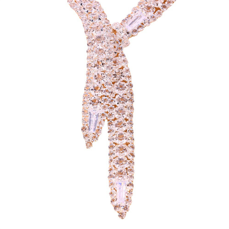 Rhinestone Wedding Jewelry Set Silver Bridal Necklace Earrings Party Prom Costume Jewelry Accessories for Women