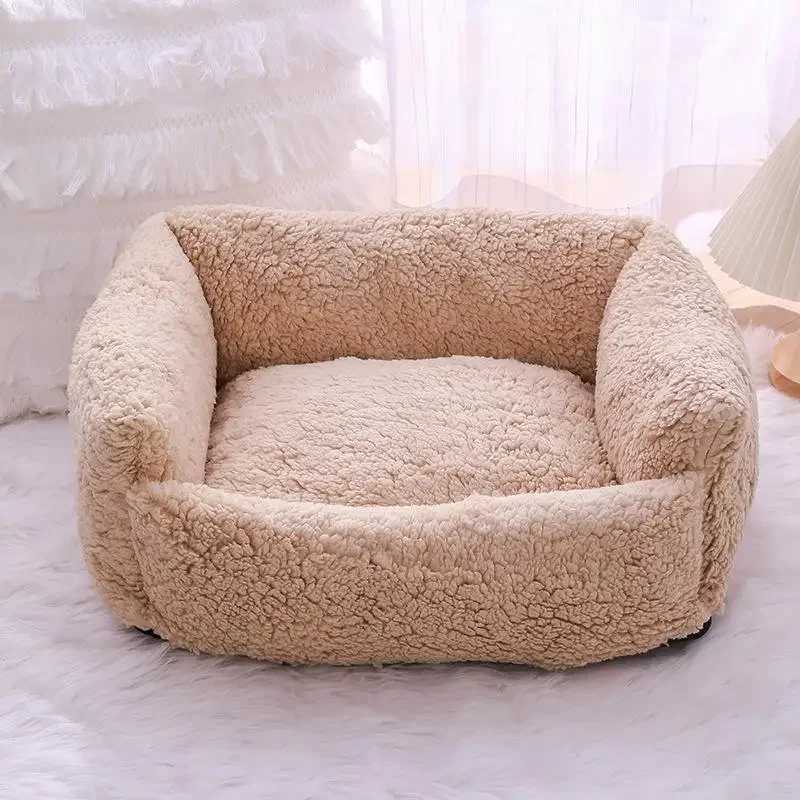 New Winter Fully Washable Cat Nest with Extra Warmth Dog Nest with Fleece Lambs Wool Foot Massage Sofa Cushion Dog Supplies M251217