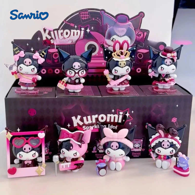 Sanrio Kuromi Sparkling Idol Series BlindBox Cute Anime Figure MysteryBox Kuromi Doll Collect Desktop Decor Surprise Gift Toys H251217