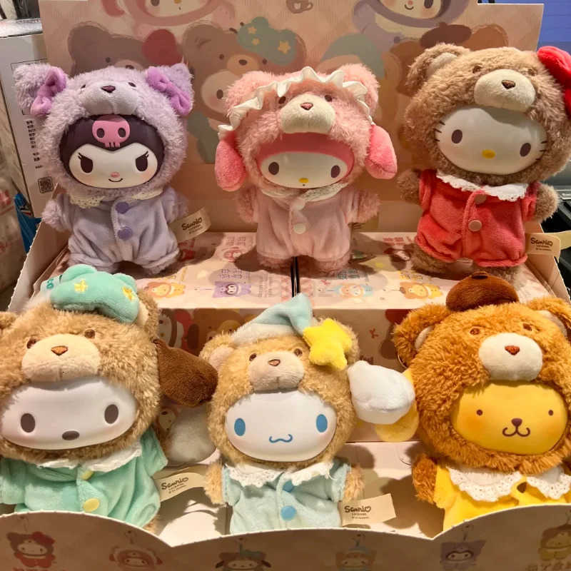 Sanrio Original Toptoy Velvet Plush Latte Baby Series Vinyl Blind Box Cute Fuffy Pendant Mystery Box Anime Figure Keychain Gift H251217