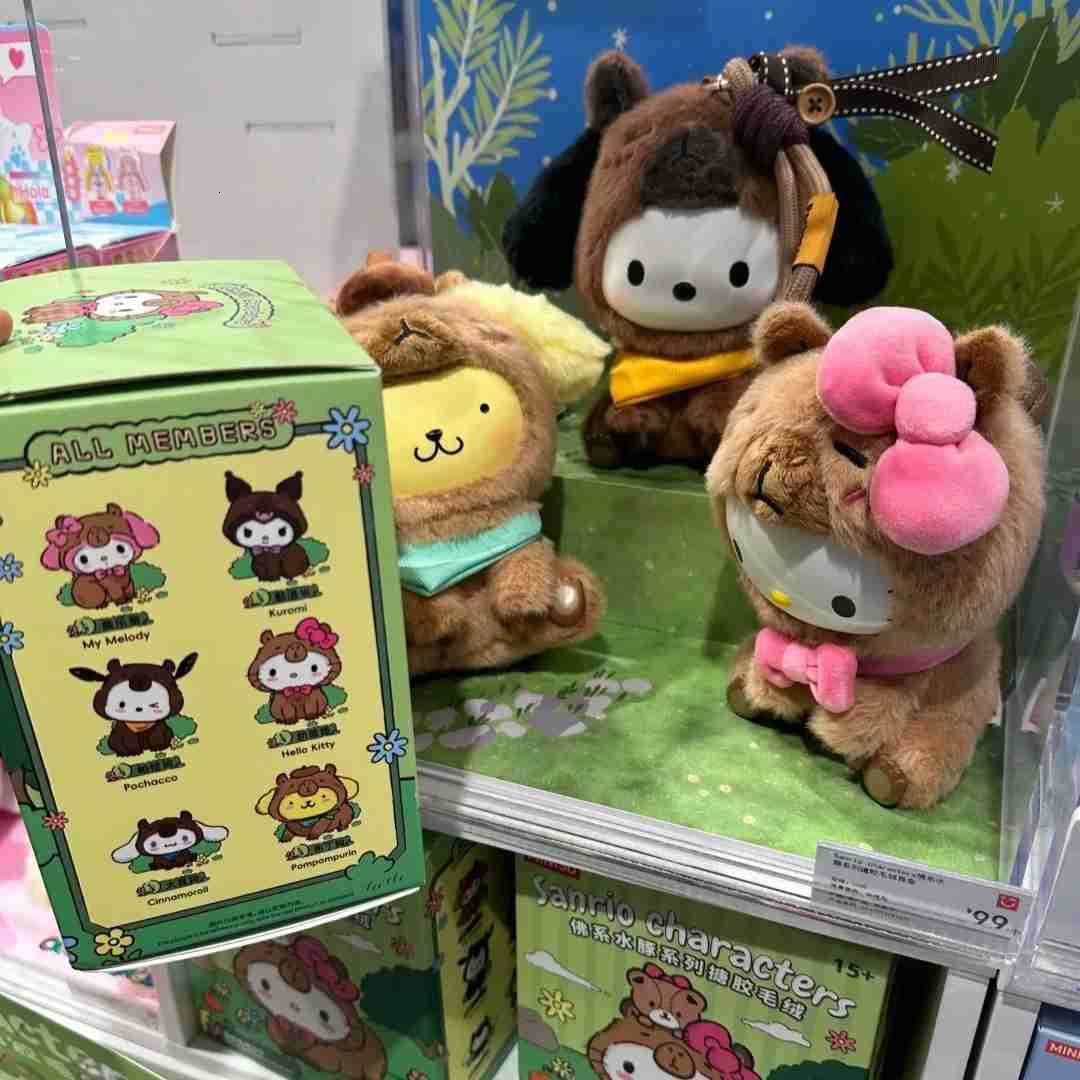 Sanrio Characters Chill Capybara Series Blind Box Kawaii Hello Kitty Kuromi Melody Desktop Ornament Pendant Trendy Toys Gifts H2512171
