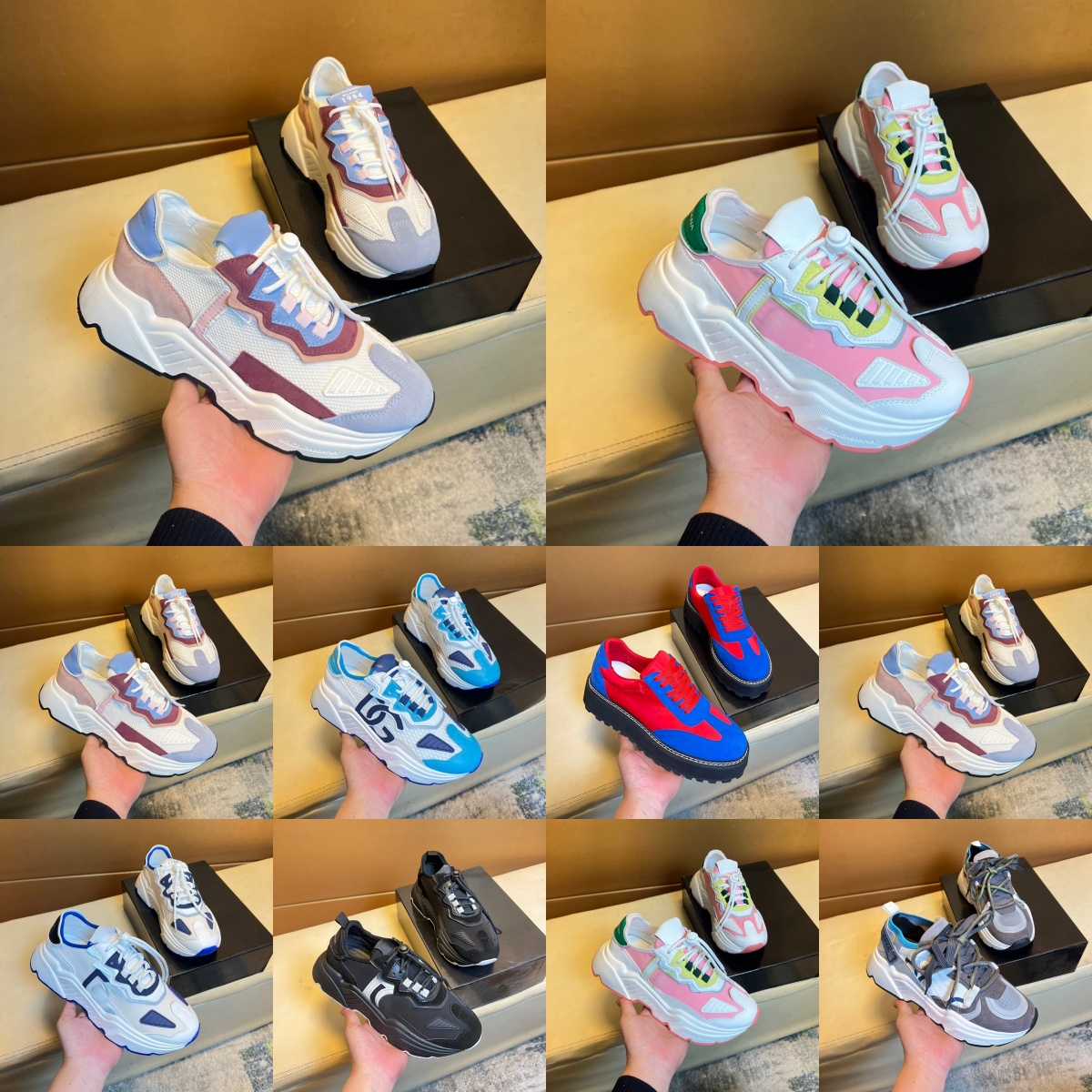 designer men's dolceshoes casual shoes genuine leather, sports-style sneakers with laces new generation breathable men's white dolces and gabanna shoes trainer