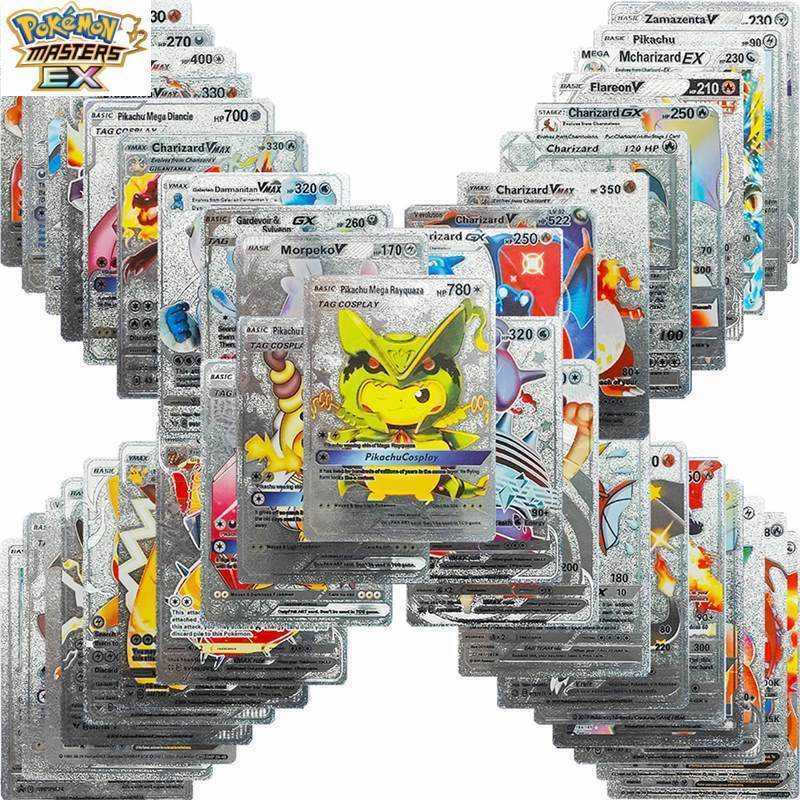 Pokemon Flash Card Pokmon Gold Foil Card Silver Card Pikachu Card Charizard Pokmon VMAX Card L251217OMDT