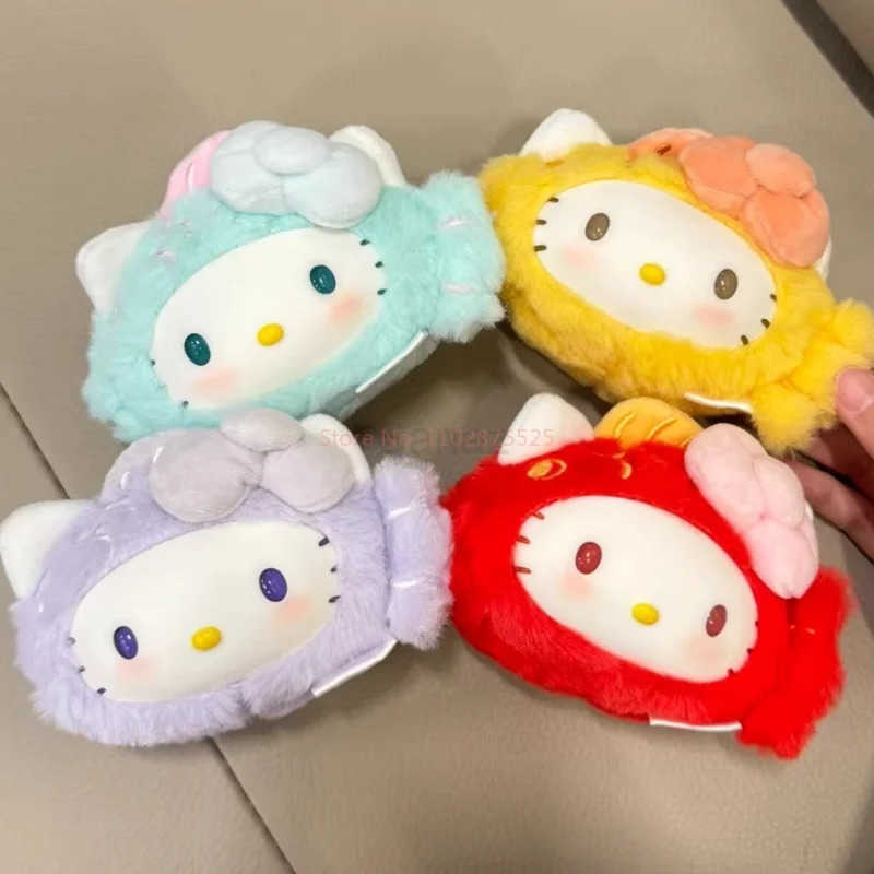 Sanrio Hello Kitty Lucky Koi Scries Plush Relaxing Tos Viny Face Pendant Trendy Blind Box Soft Surprise Dolls Anime Gift H251217