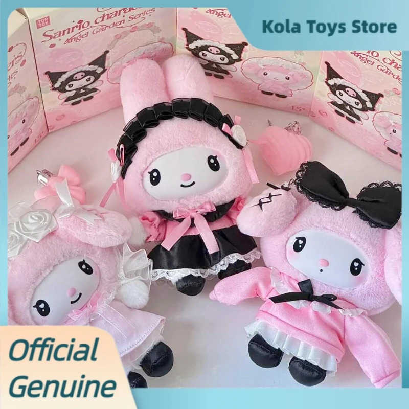 Sanrio Genuine Angel Garden Series Blind Box Kawaii Kuromi Vinyl Plush Bag Pendants Doll Decor Mystery Box Toys As Gifts H251217
