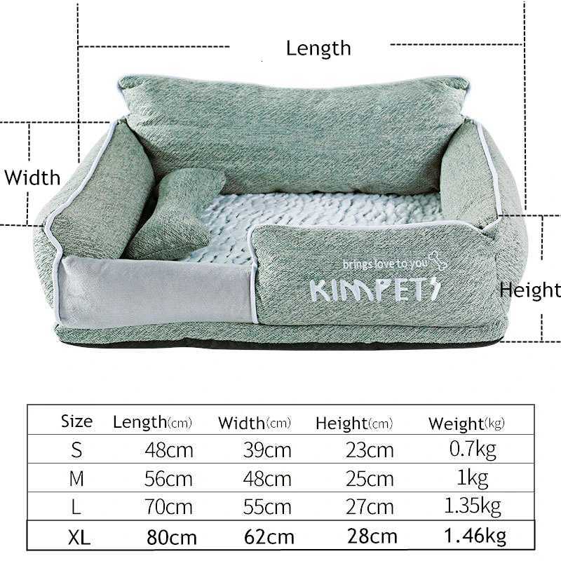 Dog Beds Warm Sleeping Cotton Puppy Bed Washable Detachable Oxford Cloth Kennel Cat Nest Bottom Waterproof Small CatDog Nest M251217
