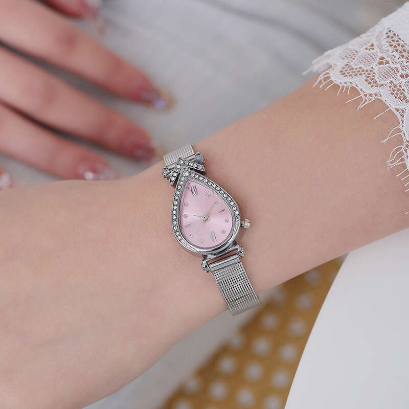 designer New Manufacturer In Stock Water Drop Shape Women's Wristwatch Wholesale Quartz Cross-Border Mesh Strap Student Ladies Watch
