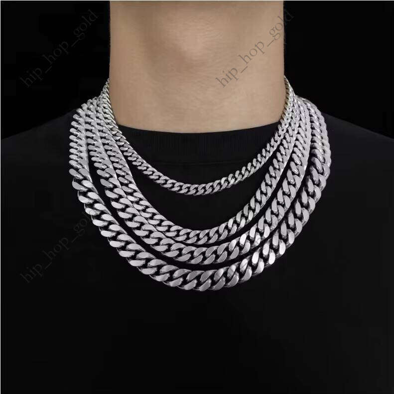 Hip Hop Jewelry 7mm/9mm/11mm/13mm Titanium Steel Men's Cuban Chain Necklace