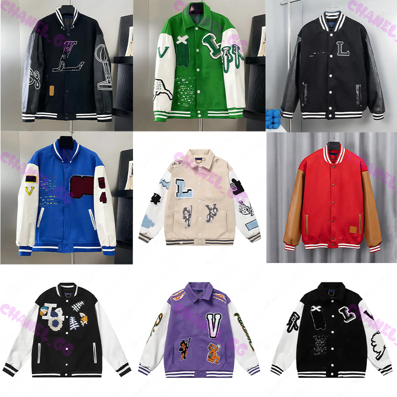 designer mens jacket baseball coat fashion womens letterman jackets embroiderd letter jacket single breasted tops couples men's clothing eur size m -xxl