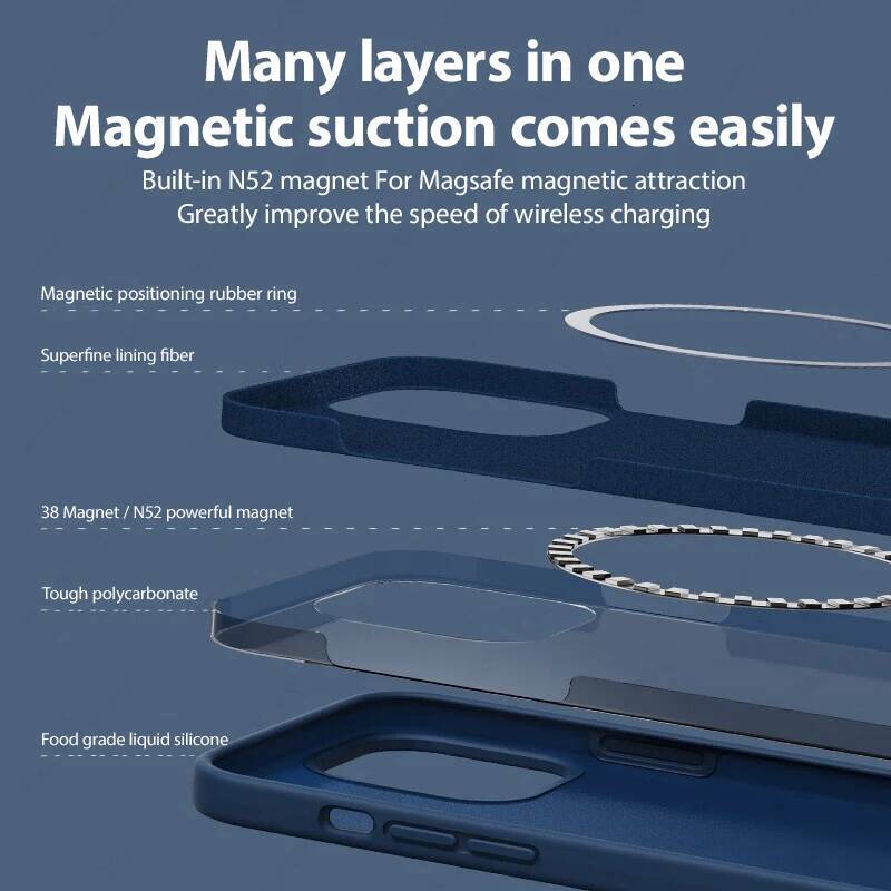 Luxury Magsafe Wireless Charge Case For Apple iPhone 15 11 14 13 16 Pro Max Plus Liquid Silicone Shockproof Protective Cover ddmythur