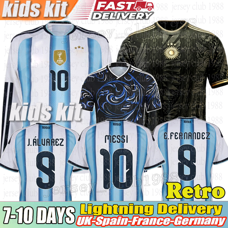 25 26 Argentinas soccer Jerseys MESSIS GARNACHO DE PAUL National Team MARTINEZ Maradona kids kits retro Football Shirt SUAREZ Miamis FC Argentinas Jersey 25 26