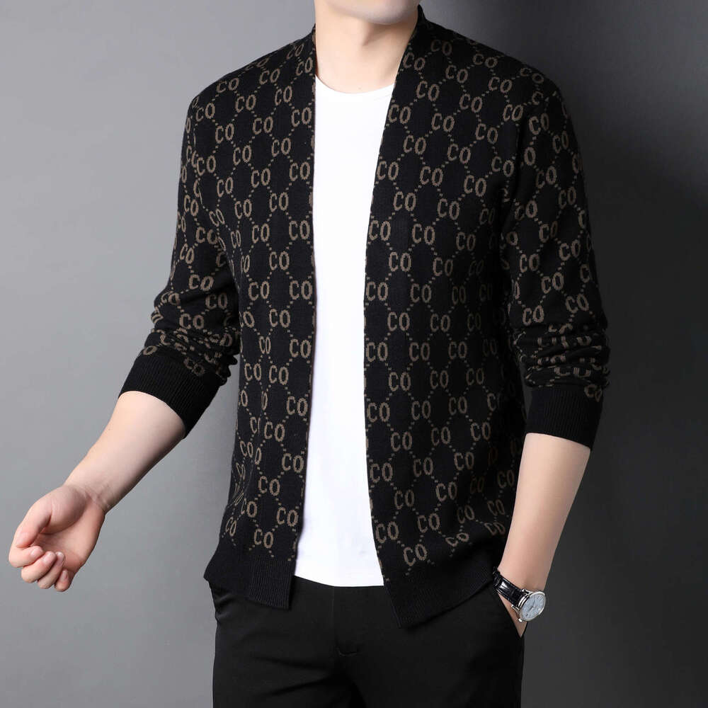 2024 Autumn New Style Dropshipping Middle-Aged Men's Knitted Cardigan Casual Long Sleeve Loose Sweater For Men