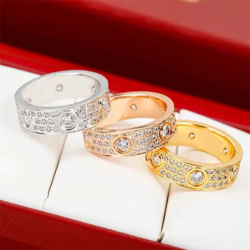 Luxury Inspired Ring 3 Row Zircons Open Stainless Steel Bangle Fashion Party Wear Jewelry Gift M251217