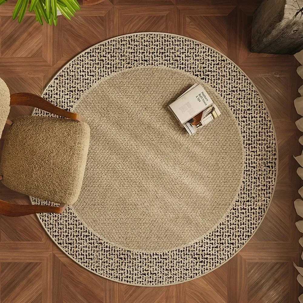 VIKAMA Round Japanese Wabi-sabi Style Living Ro Sofa Decorative Carpet Coffee Table Rug Study Swivel Chair Floor Cushion Y251216