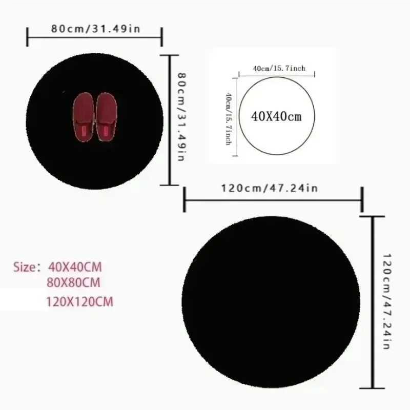 White Plum Bloss Round Carpet Non Slip Floor Mat Black Brown Oriental Design For Living Ro Study Ro He Decor Rug Y251216