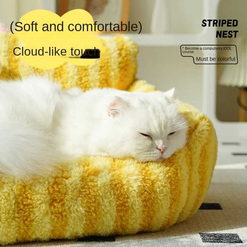 Winter Warm Cat Bed Cartoon Cat Sofa Dog Bed Pet Bed Open Cat Bed Soft Cat Sleeping Cat Supplies M251217