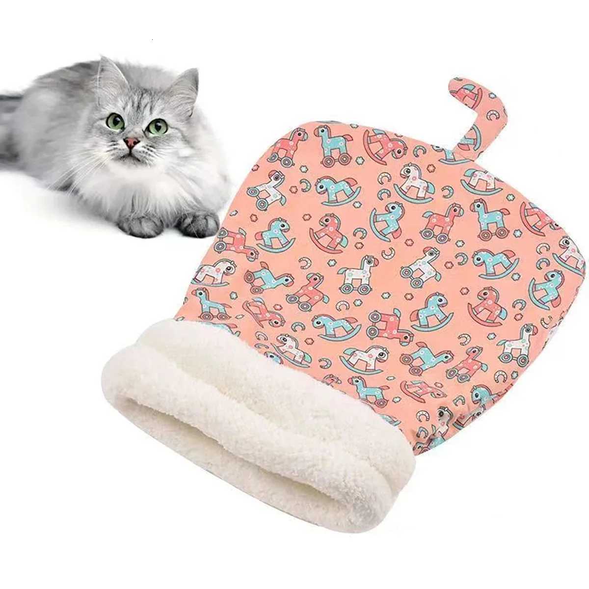 Autumn and winter warm cat kennel closed cat bed cute cat sleeping bag Christmas essential pet supplies M251217