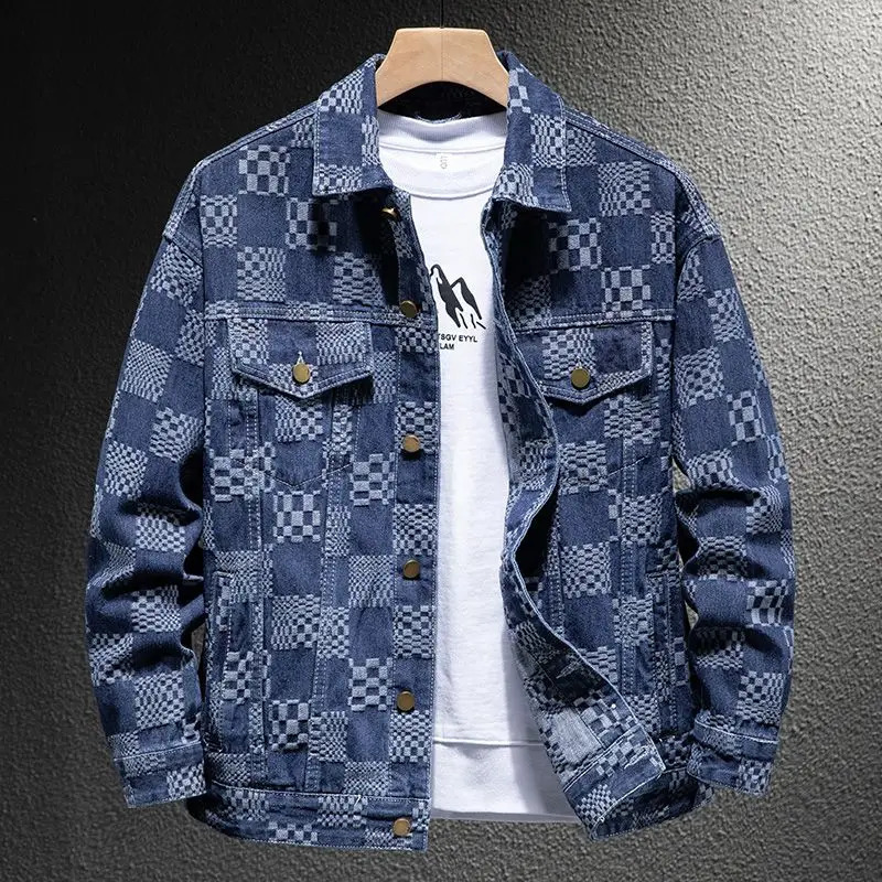 2024 Arrival Mens Clothing Daily Single Breasted Thick Jackets for Men Casual Autumn Winter Plaid Jacquard 251211