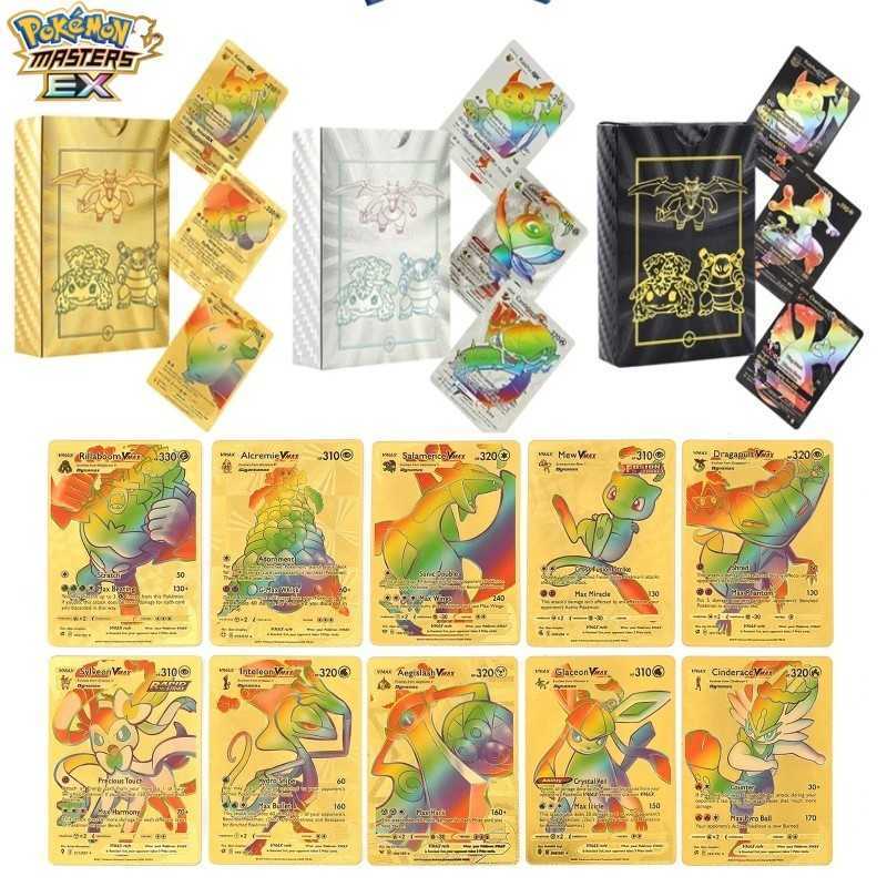 Pokmon Cards Rainbow Gold Card PTCG English Flash Card Pokmon Gold Foil Card Charizard Black Card Silver Card L251217OXBQ