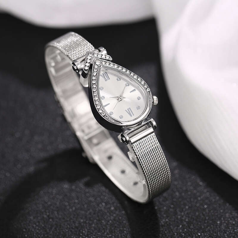 designer New Manufacturer In Stock Water Drop Shape Women's Wristwatch Wholesale Quartz Cross-Border Mesh Strap Student Ladies Watch