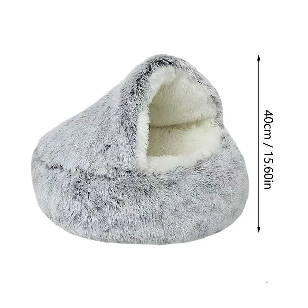 Winter Plush Pet Cat Bed Round Cat Cushion Cat House Warm Cats Basket Pet Sleep Bag Kitten Nest Kennel for Small Dog Cats M251217