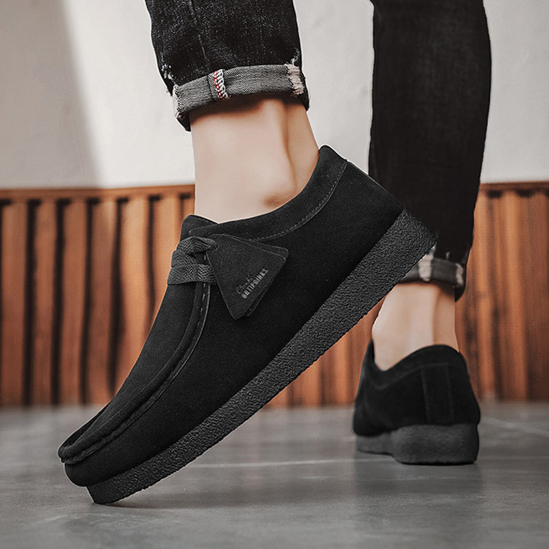 2026sFashion Khaki Casual For Suede Leather Loafers Platform Slip-On Men's Driving Lightweight Leisure Men Shoes 2026