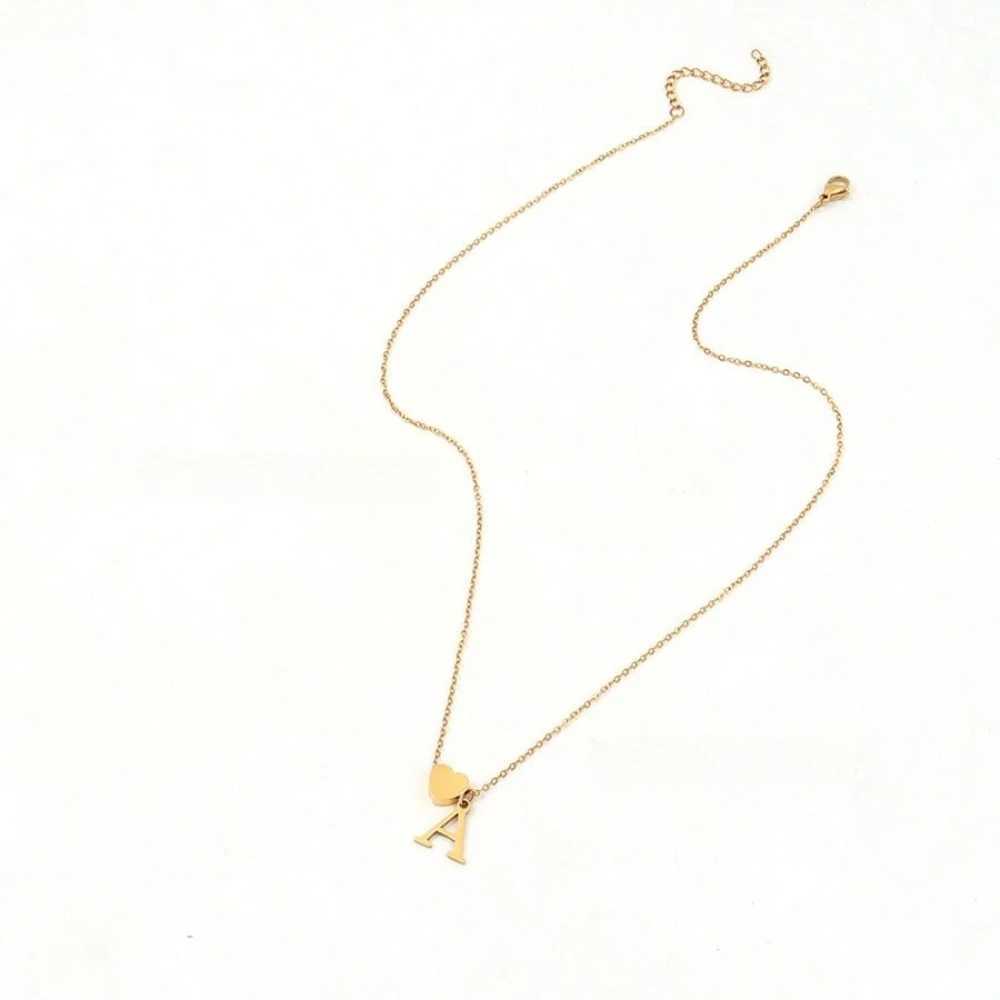 Classic Heart Letter Necklace for Women Gold Plated Stainless Steel Initial Heart Chain Necklace For Women Valentines Gifts G251217