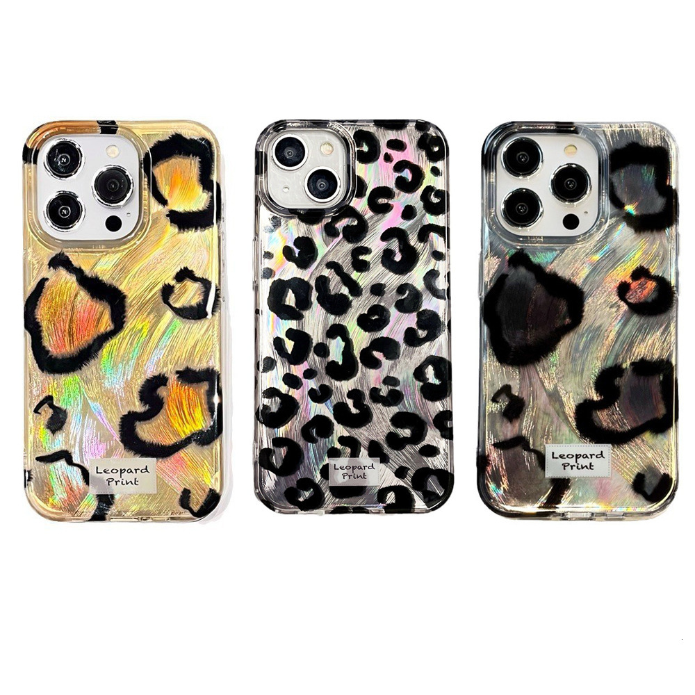 Minimalist Style Feather Gauze Leopard Print Apple 17/16 Pro Max Phone Case Compatible with iPhone 15/14 High-end Feel
