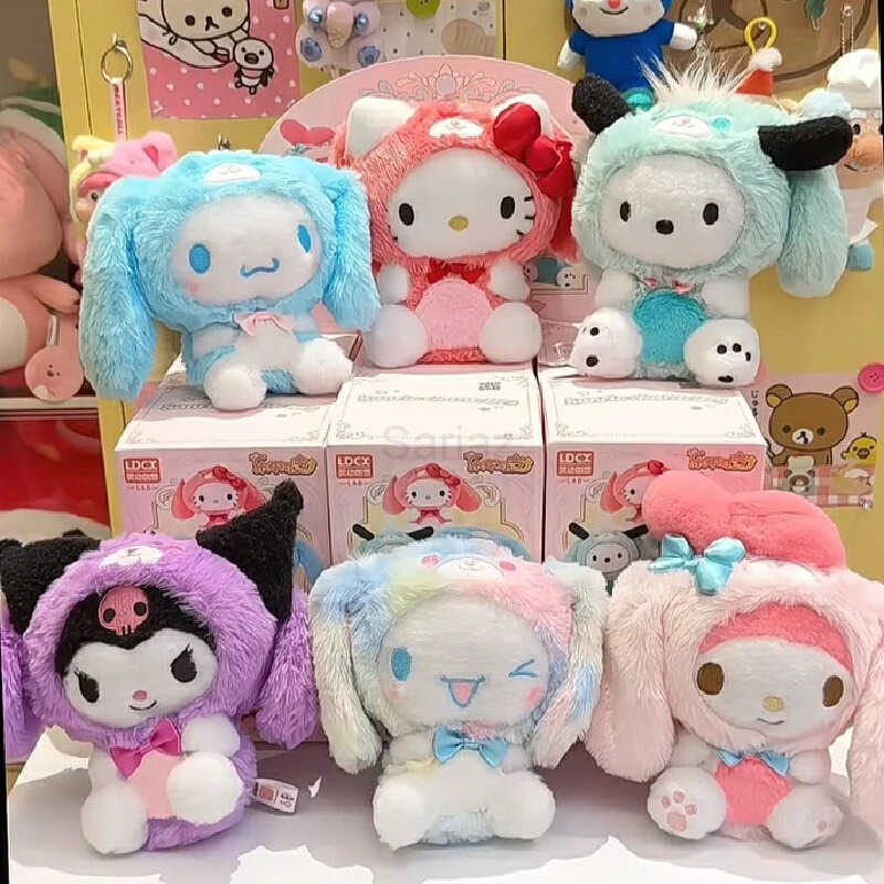 Sanrio New Genuine Characters Overjoyed Series Kawaii Blind Box Dolls Collection Desktop Ornament Fashion Trend Gift Girl H251217