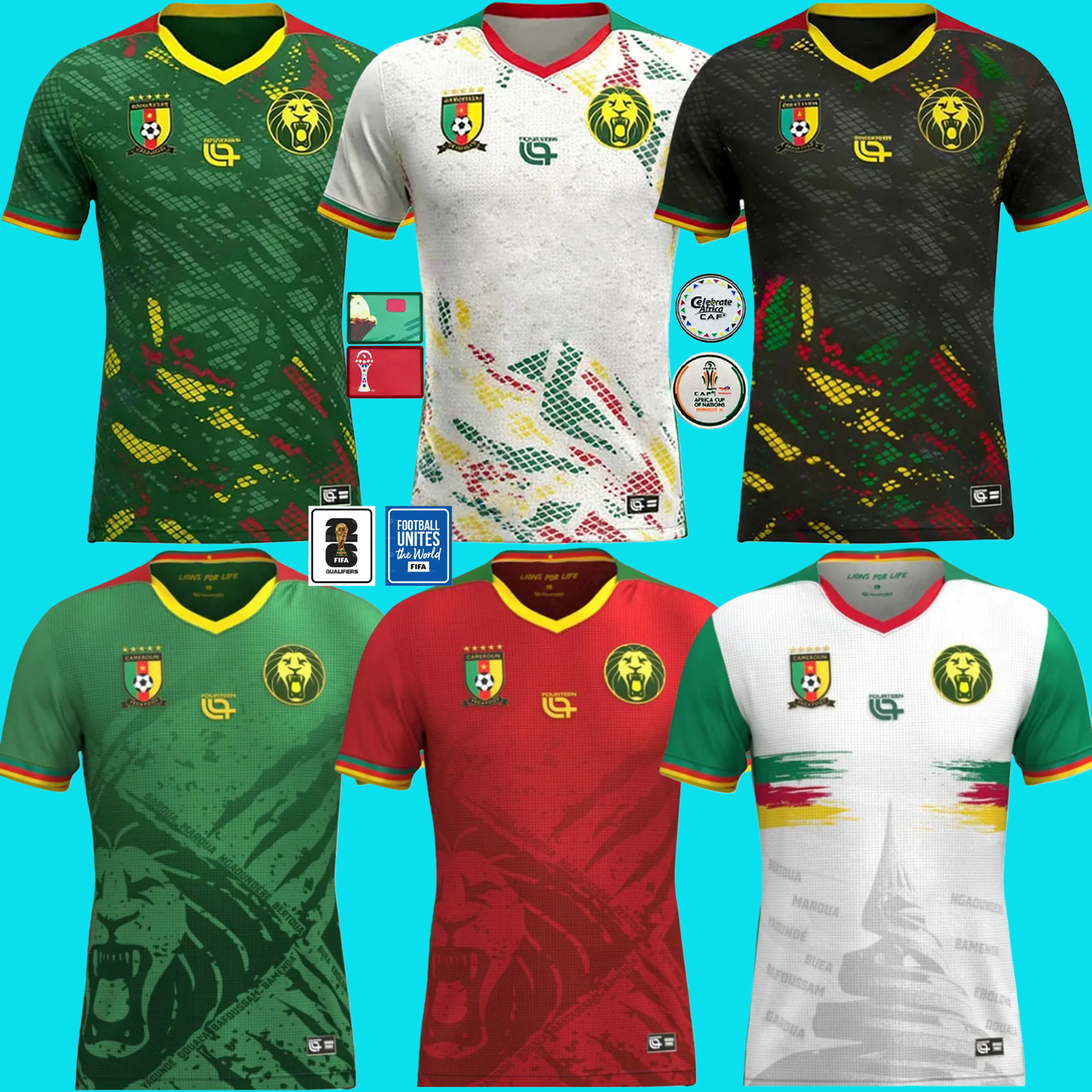 2025 Cameroon national Soccer Jerseys retro 1990 94 98 2002 Vest football team ABOUBAKAR 2025 2026 MBEUMO N KOUDOU NTCHAM NGADEU Fans Player Version Football Shirts