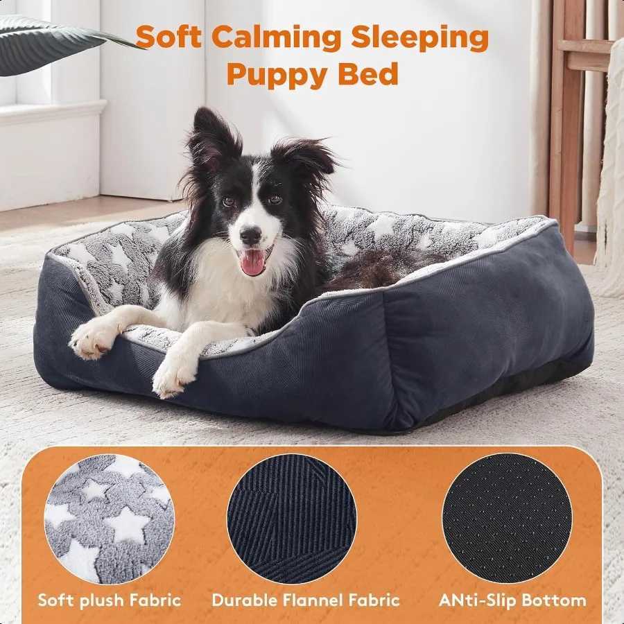 Small Dog Beds Small Size Dogs Rec Washable Dog Bed Orthopedic Dogs Sofa Bed Pet Cuddler AntiSlip Bottom Soft Calming Sleeping M251217