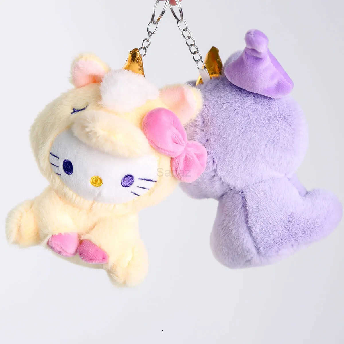 Sanrio Unicorn Kitty Cat Melody Kuromi Plush Doll Keychain DIY Decoration Backpack Shoulder Bag Accessories Plush Pendant Gift Giving H251217