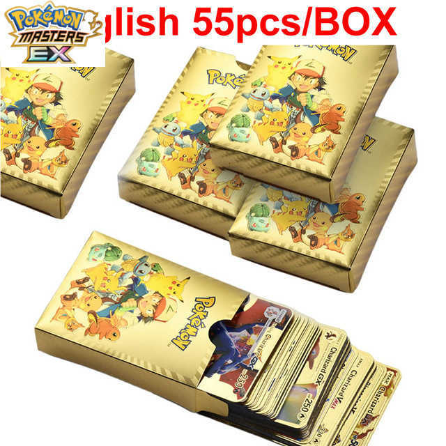 Pokmon Cards Spanish Gold Card French English PTCG Pokmon Flash Cards VMAX Pikachu L251217O1PI