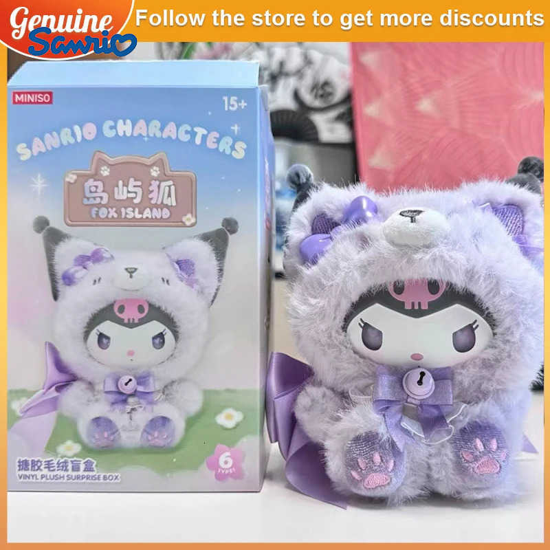 Sanrio New Island Fox Vinyl Plush Blind Box Toy My Melody Cinnamoroll/Kuromi Cute Anime Doll Holiday Birthday Friend Gift H251217