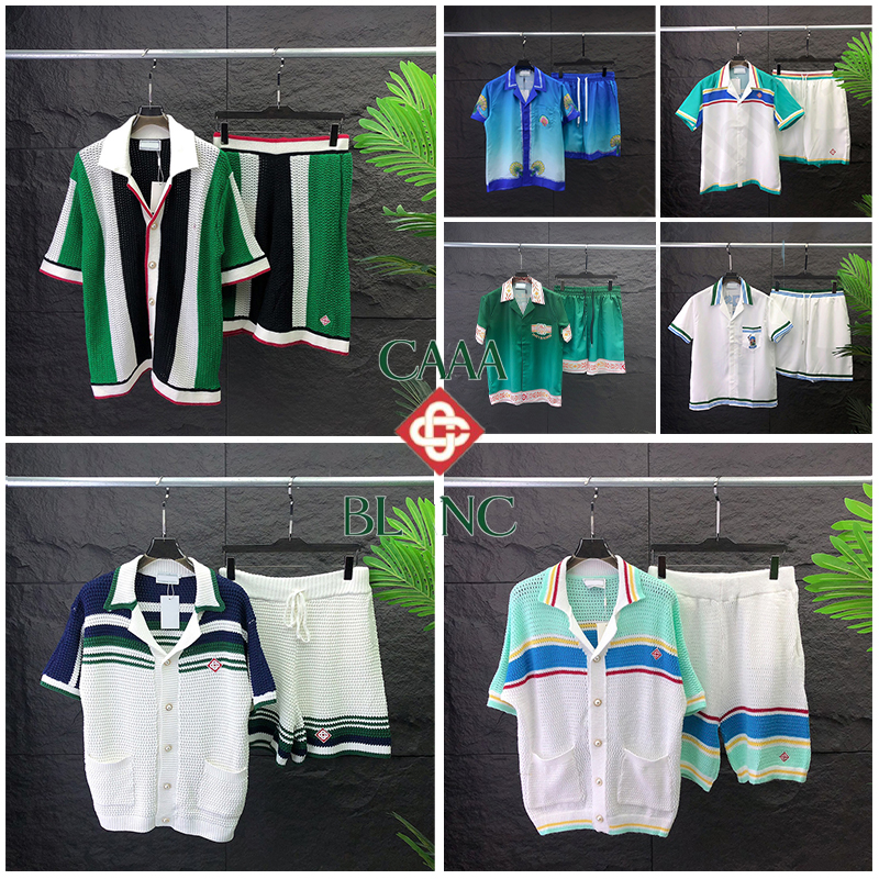 Casas Blancas Tshirts Men's Casual Beach Attire Designer Polo Shirts Collection Lightweight Shirt And Shorts Set - Casas Blancos T-Shirt Casaity Blancoity s96a