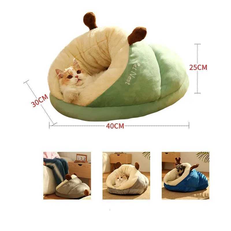 Cute Slippers Shaped Dog Bed Cat Sleep Bag Foldable Washable Pet Bed Warm Small Dog Kennel Breathable Dog House Pet Suppies M251217