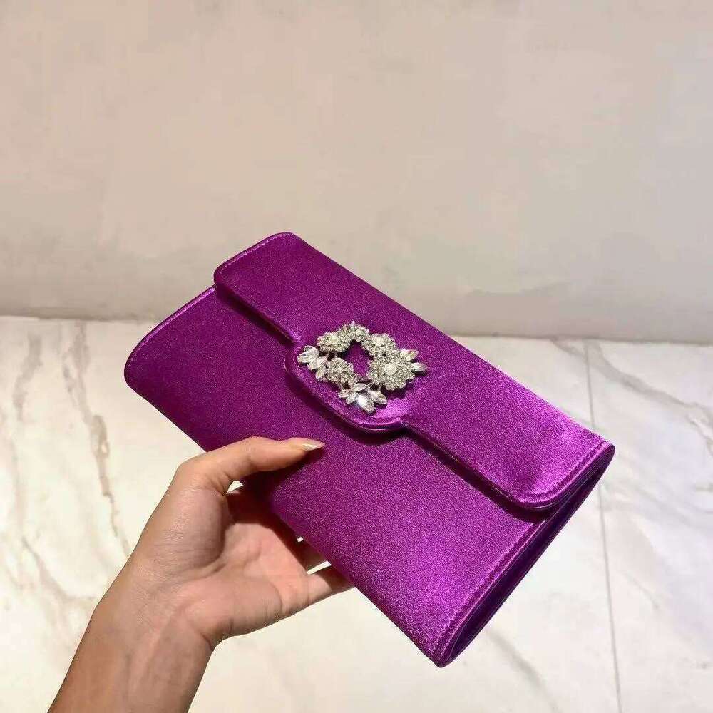 Luxury Designer Fashion Satin Clutch Purse Women Handbag Glitter Diamond Evening Wedding Party Banquet Shoulder Bag