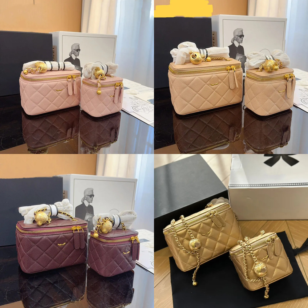 2025 Ball Makeup Designer Womens Shoulder Bag Box Leather Dia Gold Hardware Metallic Clingers Handbag Matelasse Chain Crossbody Bags 10/16cm 10/16CM WS321