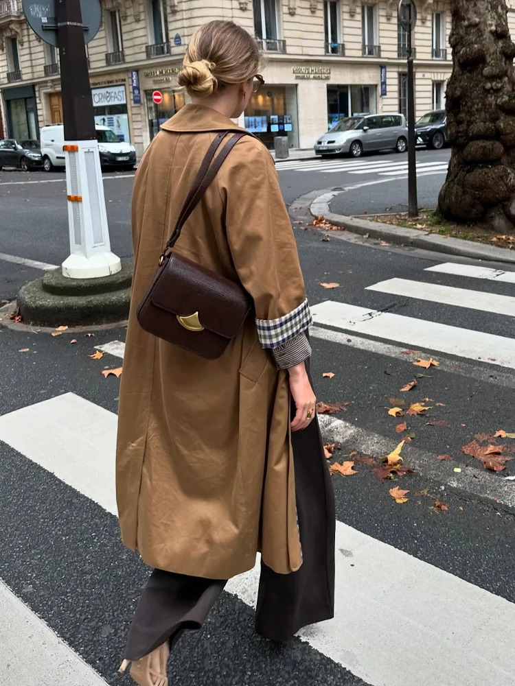 UK Fashion Shop Plaid Lining DoubleSided Trench Coats Woman Clearance Womens Autumn Coat Jacket Korean Outerwear 251217