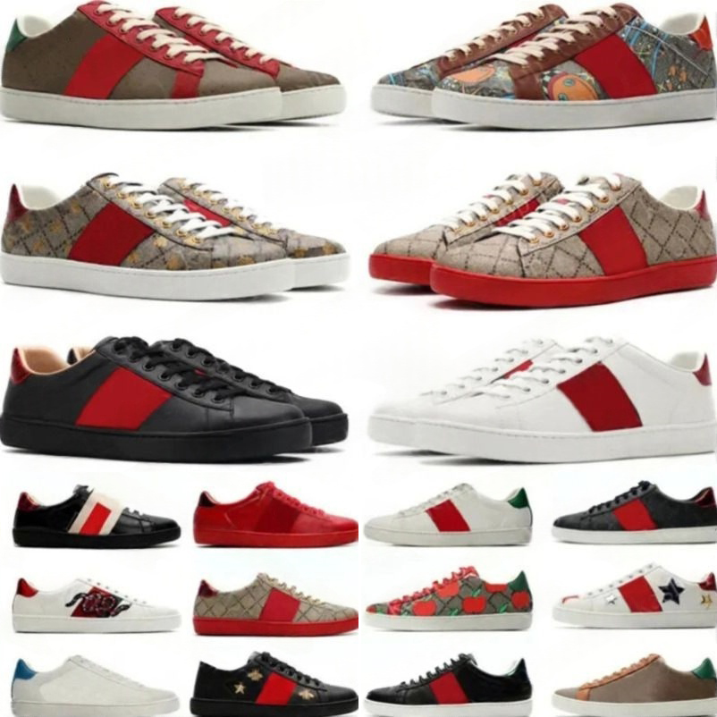 Designer original high quality shoes for men women casual sneakers Bee Embroidered loafer snake white band stars black mens flat outdoor trainers size eur36-45