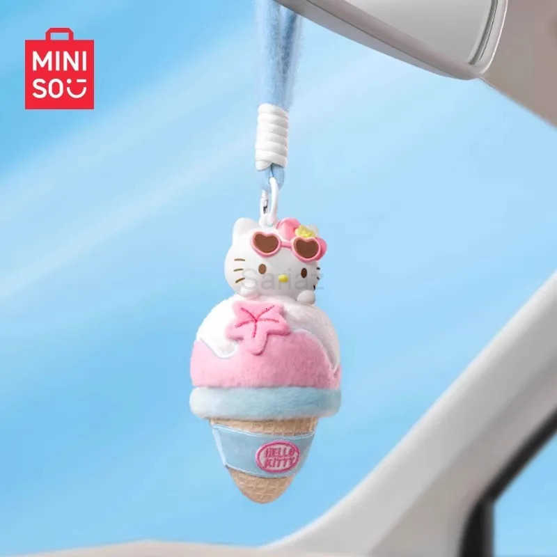Sanrio New MINISO Blind Box HELLOKITTY Summer Black Skin Series Mystery Box Plush Aromatherapy Pendant Custom Kawaii Toy Ornament Gift H251217