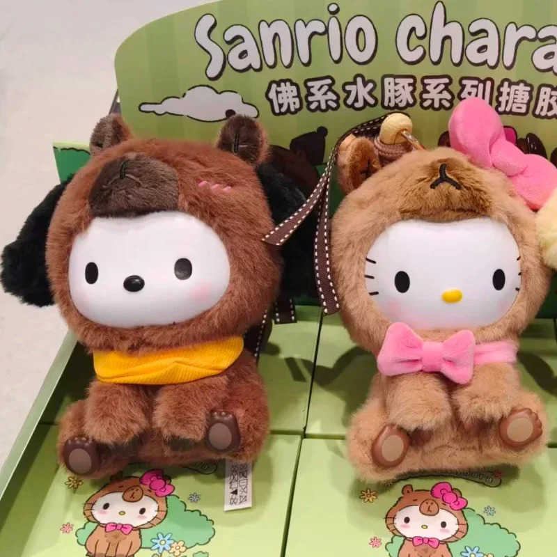 Sanrio Characters Chill Capybara Series Blind Box Kawaii Hello Kitty Kuromi Melody Desktop Ornament Pendant Trendy Toys Gifts H2512171